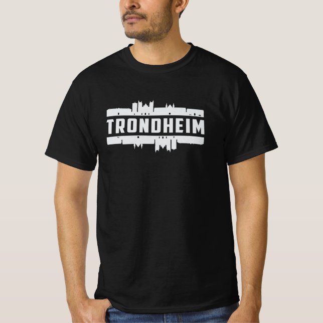 Camiseta Trondheim Noruega City Skyline Cityscape Funny Gif (Anverso)