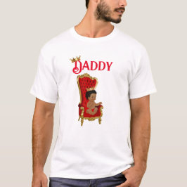 Camiseta Trono de Príncipe Rojo Dorado Niño Afroamericano B