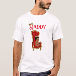 Camiseta Trono de Príncipe Rojo Dorado Niño Afroamericano B