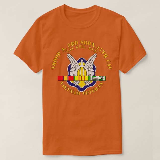 Camiseta Troop A 3ᵉʳ Sqdn 17th Cavalry w SVC Ribbon V3 (Diseño del anverso)