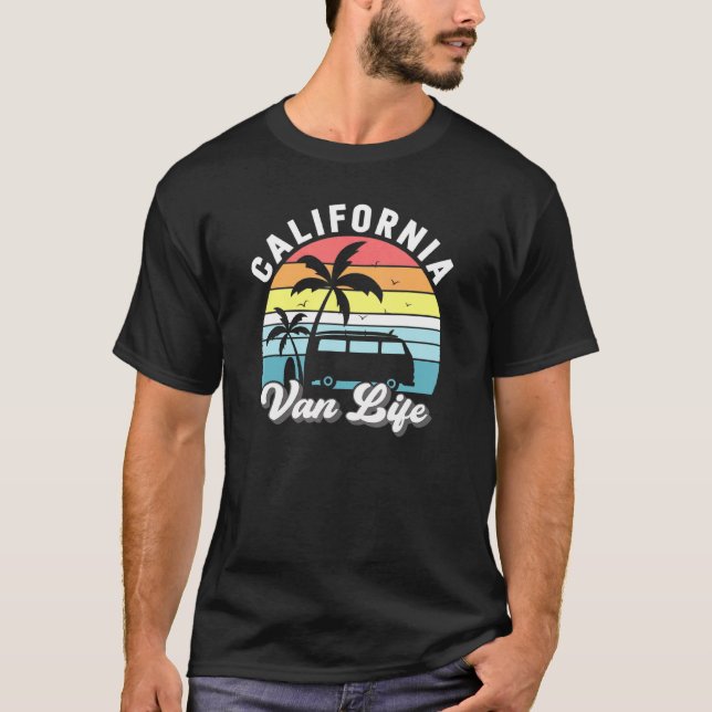 Camiseta Tropa de playa de Surfboard de la Palmera de Calif (Anverso)