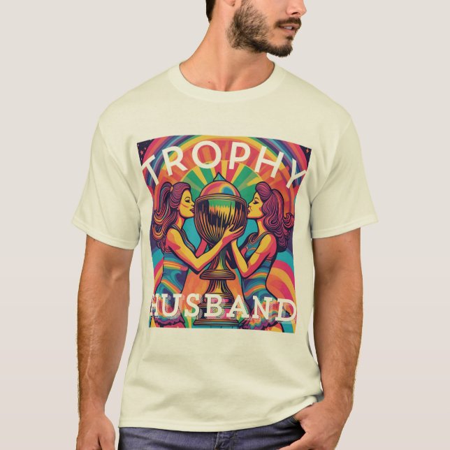 Camiseta Trophy Husband psicodélico (Anverso)
