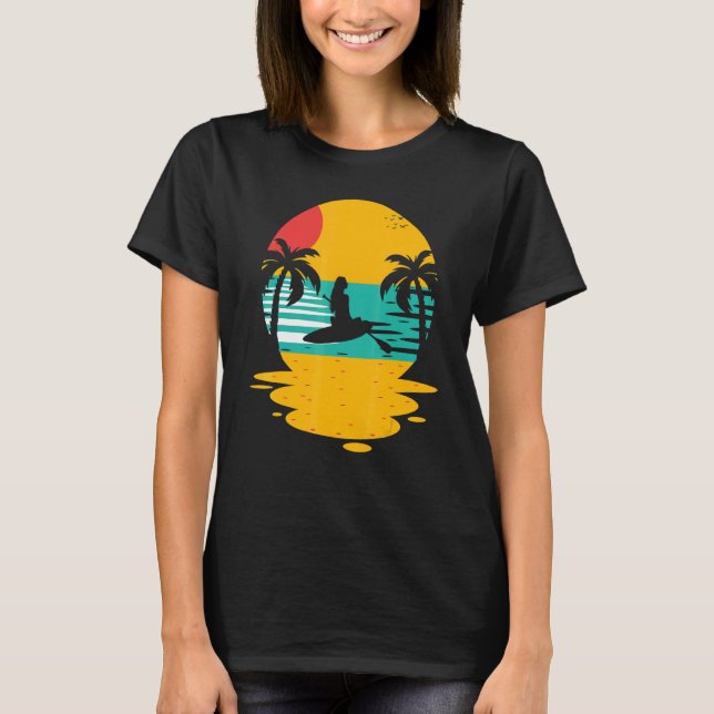 Camiseta Tropi De Paddleboarder De Puente De Atardecer (Anverso)