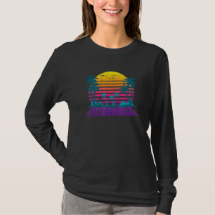 Camiseta Tropi de verano de las palmeras de la onda del vap