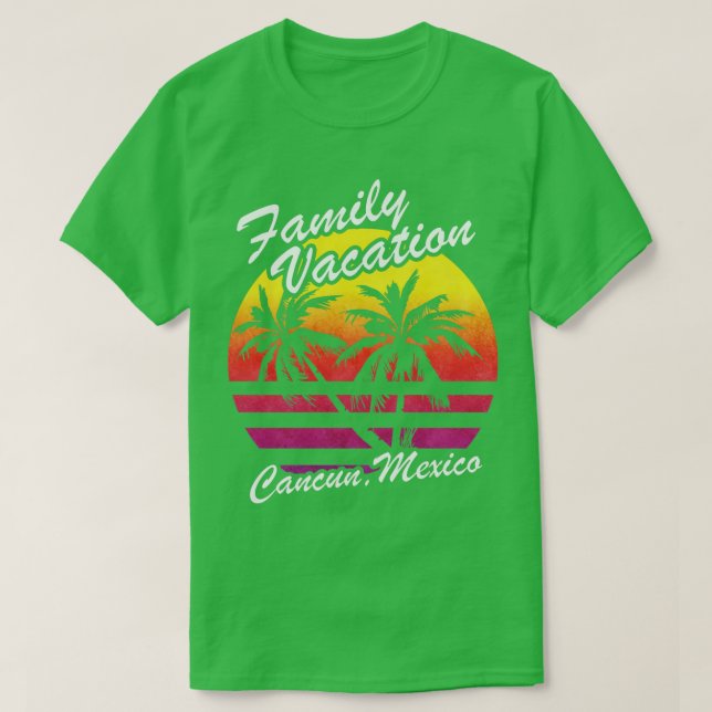 Camiseta Tropi de Viajes de Vacaciones Familiares de Cancún (Diseño del anverso)