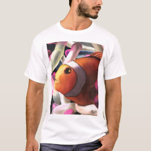 Camiseta tropical anaranjada de los pescados