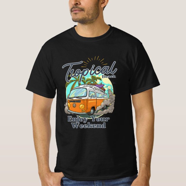 Camiseta Tropical Beach Weekend Adventure (Anverso)
