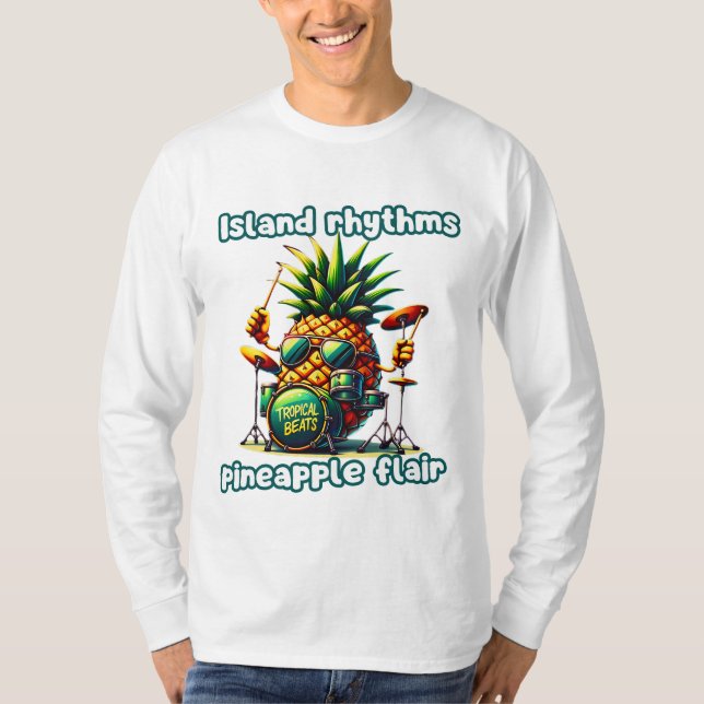 Camiseta Tropical Beats Pineapple Drummer Vibe (Anverso)