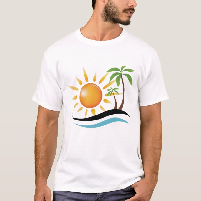 Camiseta Tropical Beautiful Beach Vibes  (Anverso)