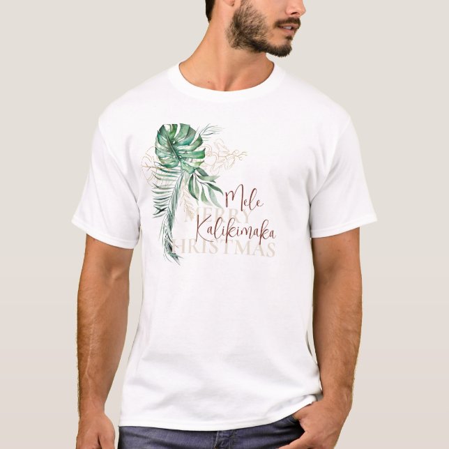 Camiseta Tropical Botánico Mele Kalikimaka (Anverso)