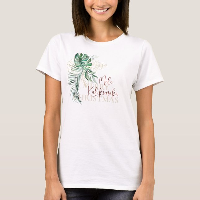 Camiseta Tropical Botánico Mele Kalikimaka (Anverso)