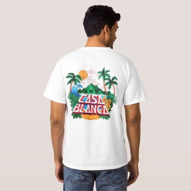 Camiseta Tropical "Casa Blanca" (Reverso completo)