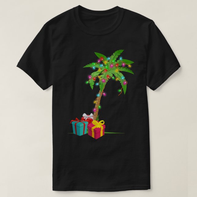 Camiseta Tropical Christmas Tree | Festive Palm Design (Diseño del anverso)