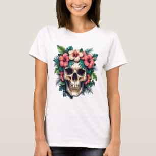 CAMISETA TROPICAL DE CALAVERA PARA MUJERES