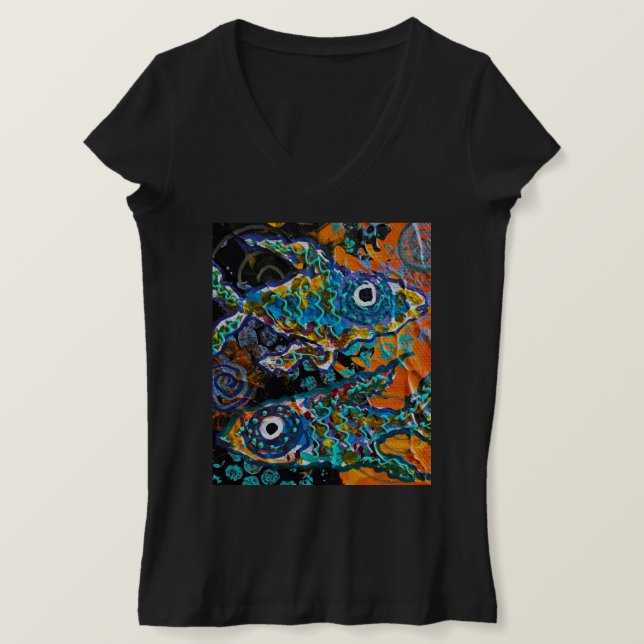 Camiseta Tropical De Dos Peces (Anverso del diseño)
