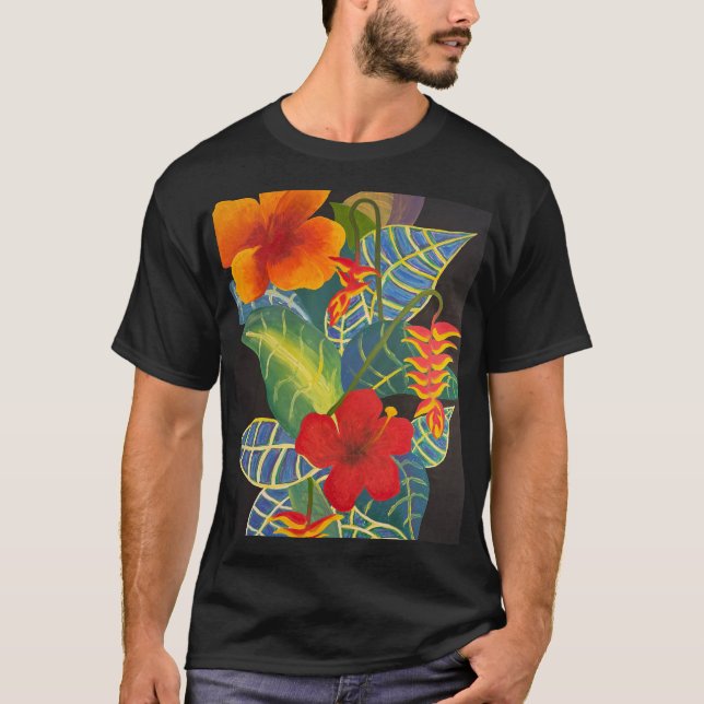 Camiseta tropical de flores de jengibre @3dudes1li (Anverso)