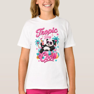 Camiseta tropical de niña Panda Stay Cool