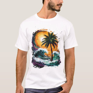 Camiseta Tropical De Ola De Amanecer