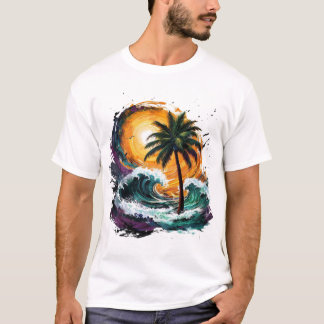 Camiseta Tropical De Ola De Amanecer
