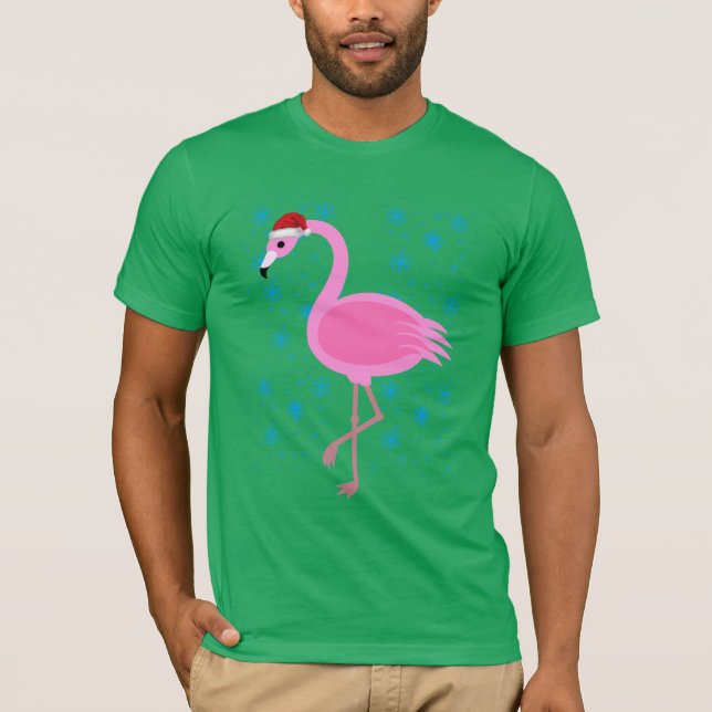 Camiseta tropical de Papá Noel del flamenco del (Anverso)