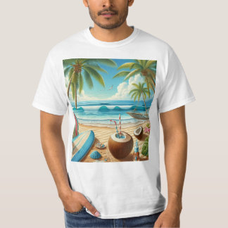 Camiseta tropical de playa