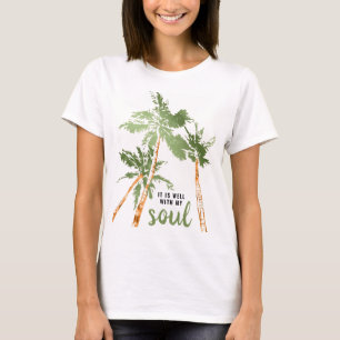 Camiseta Tropical Es Está Bien Con Mi Alma Palmeras Moderno