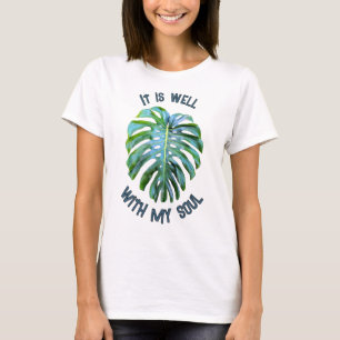 Camiseta Tropical Está Bien Con Mi Alma Hoja De Monstera