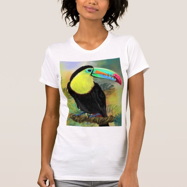 Camiseta tropical exótica Toco - Ave toscana (Anverso)