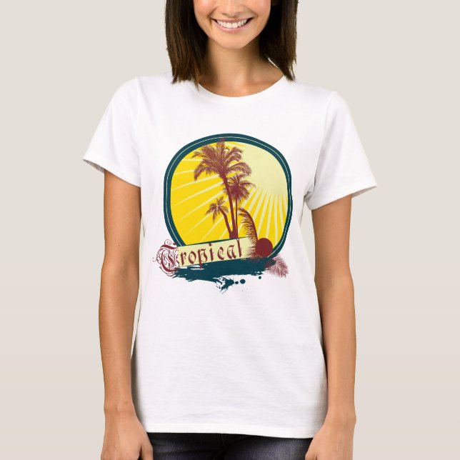 Camiseta tropical femenina (Anverso)