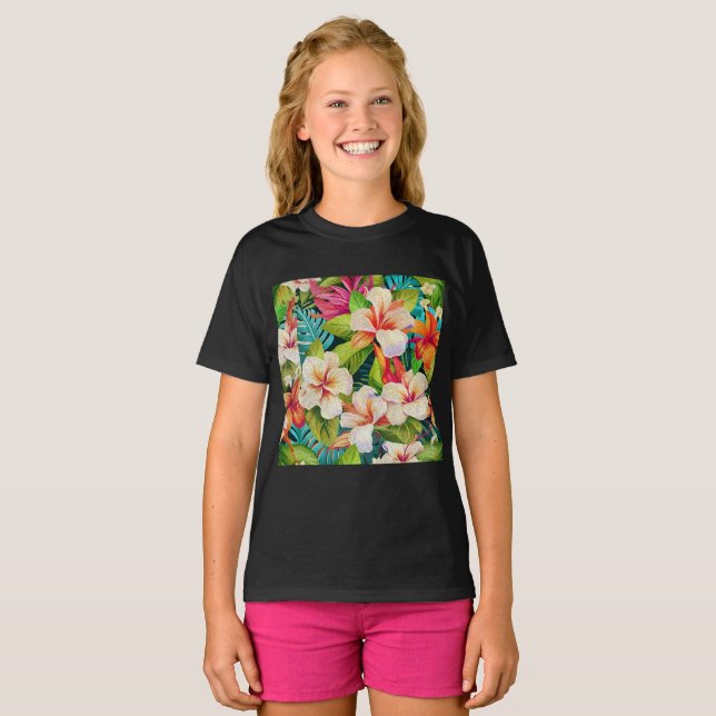 Camiseta Tropical Floral Oil Painting Style (Anverso completo)