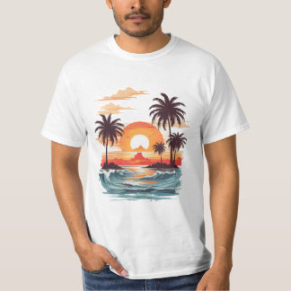 Camiseta Tropical Florida Sunset Summer Beach