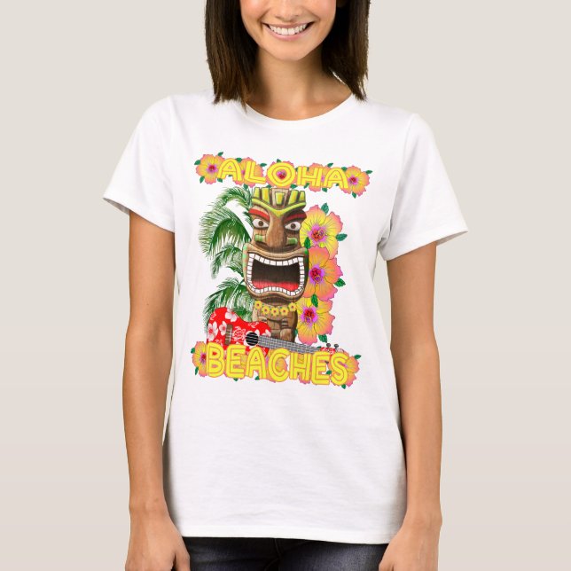Camiseta Tropical Funny Aloha Bebe Hawai Tiki (Anverso)