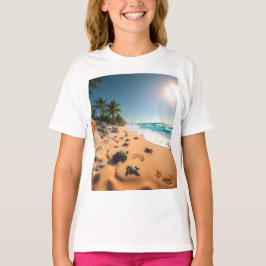 Camiseta Tropical Golden Shell Beach Chic