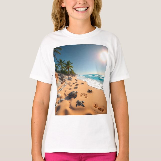 Camiseta Tropical Golden Shell Playa Chic (Anverso)