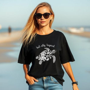 Camiseta Tropical hawaiana de tortuga