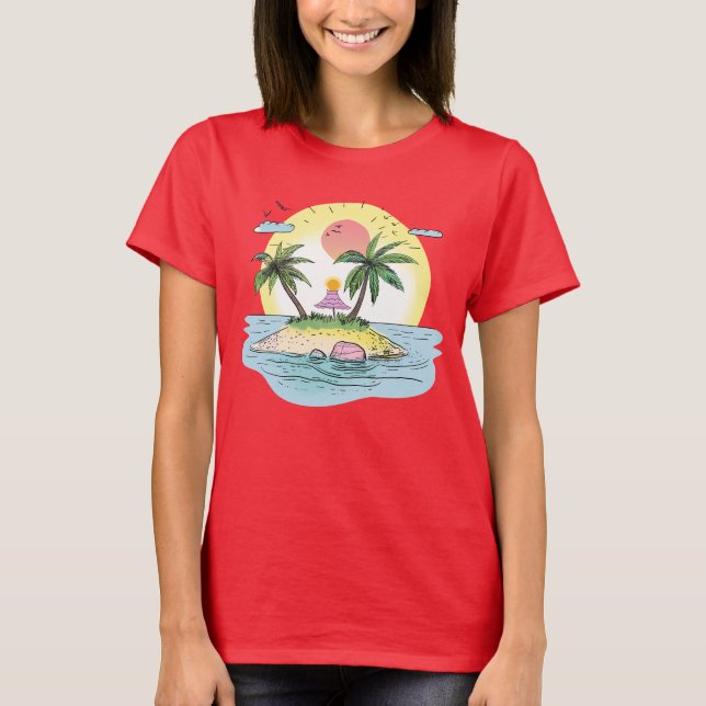 Camiseta Tropical Island Sunset Streetwear T-Shirt (Anverso)