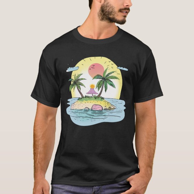Camiseta Tropical Island Sunset Streetwear T-Shirt (Anverso)