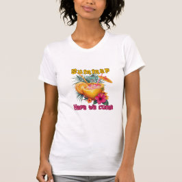 Camiseta Tropical Mango Cocktail Vibes, mujeres slim fit te