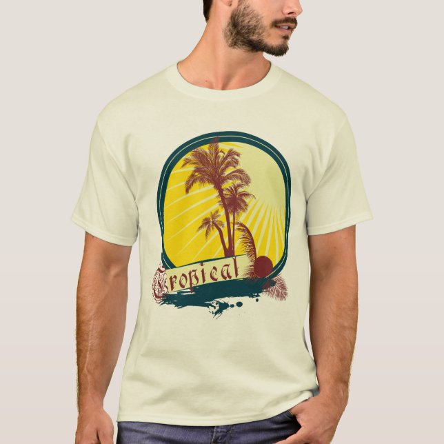 Camiseta tropical masculina (Anverso)