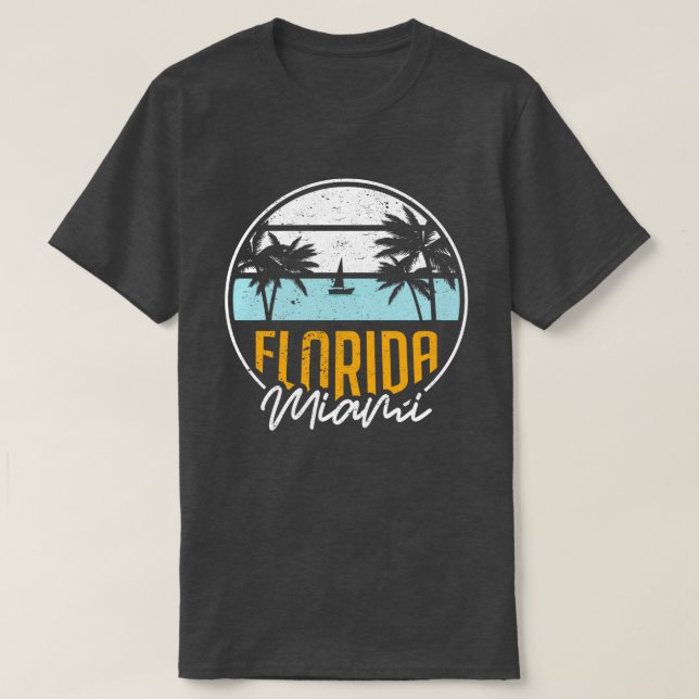 Camiseta Tropical Miami Vacation FL Summer Florida State Fl (Diseño del anverso)