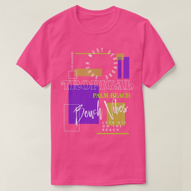 Camiseta Tropical Palm Beach Vibes TShirt (Diseño del anverso)