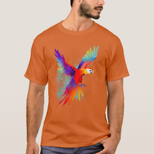 Camiseta Tropical Paradise Colourful Scarlet Macaws Parrot