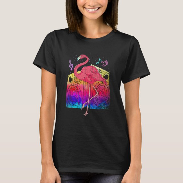 Camiseta Tropical Party Animal Cool Exotic Bird Music Pink  (Anverso)