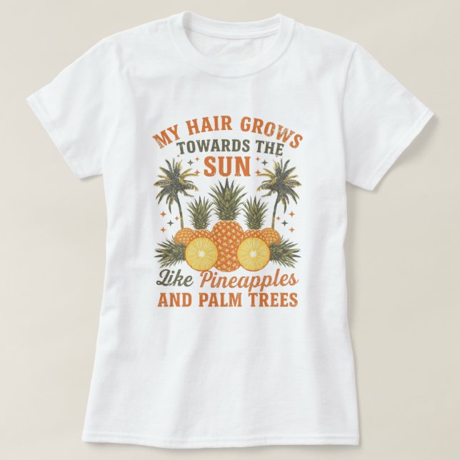 Camiseta Tropical Personalizada de Cabello Negro d (Diseño del anverso)