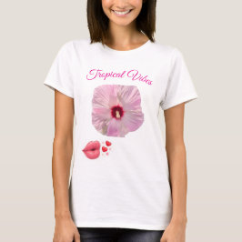 Camiseta Tropical Pink Hibiscus T-Shirt