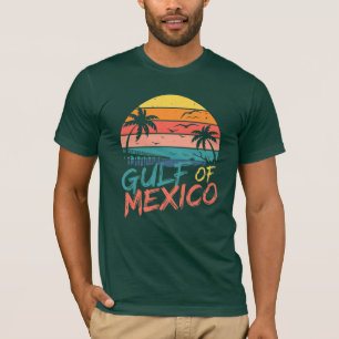 Camiseta Tropical Retro Sunset Beach Vibes del Golfo de Méx