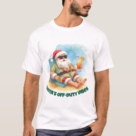 Camiseta Tropical Santa Beach Vibes – Funny Christmas