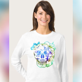 Camiseta Tropical Skull & Butterfly