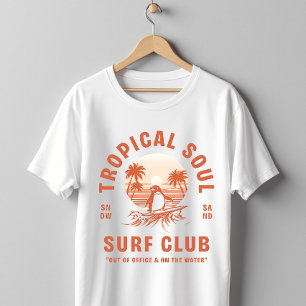 Camiseta Tropical Soul Surf Club Pingüino Retro