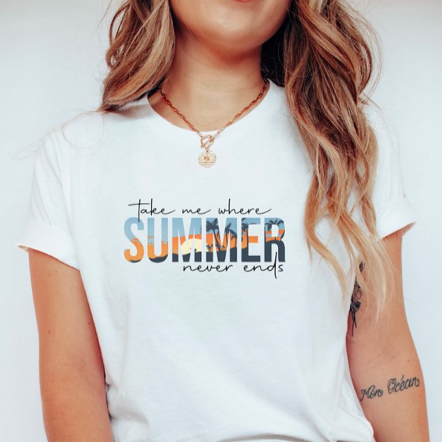 Camiseta Tropical Summer Never Ends; Beach Sunset (Subido por el creador)